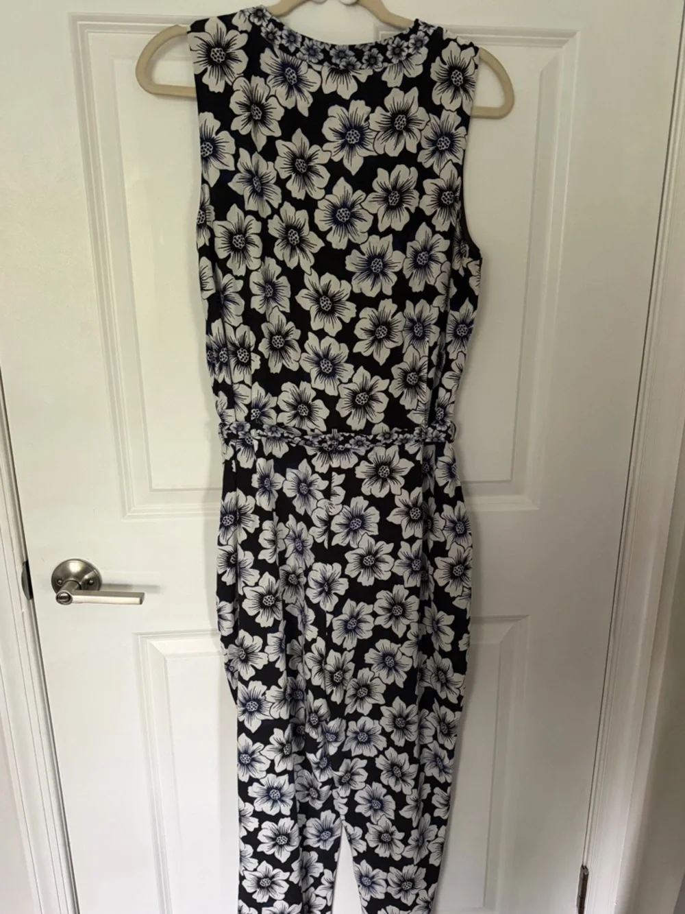 Kate Spade New York Hollyhock Silk Printed Jumpsuit Size XL Black Multi Silk